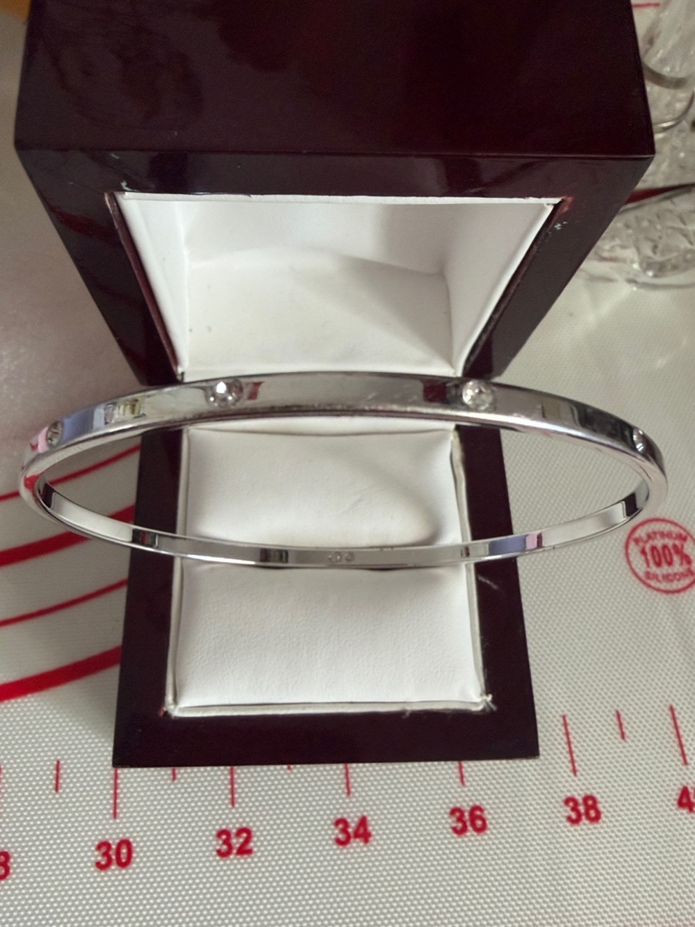 Swarovski Silver Crystal Accent Bangle Bracelet